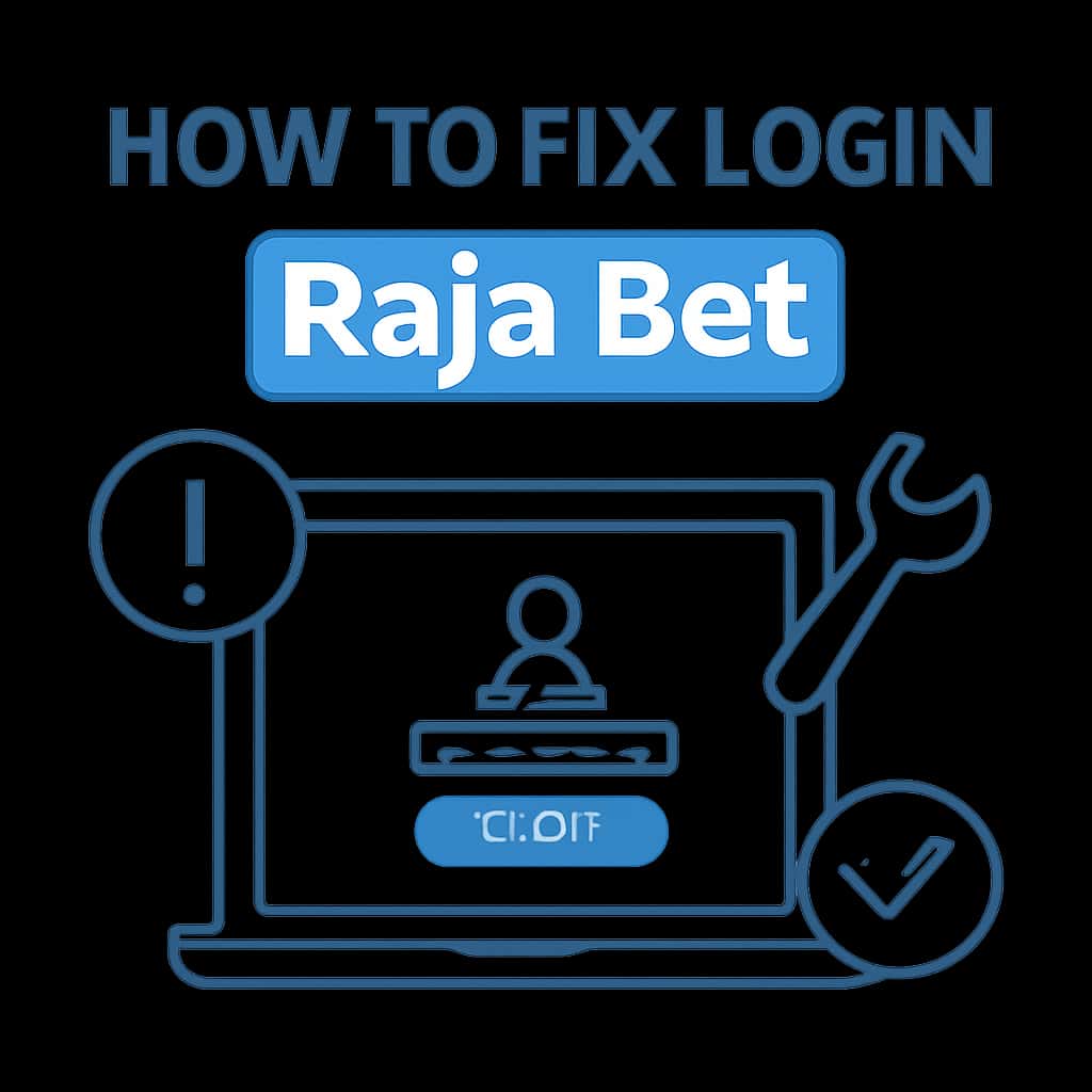 A diagram detailing steps to resolve login issues for Raja Bet.