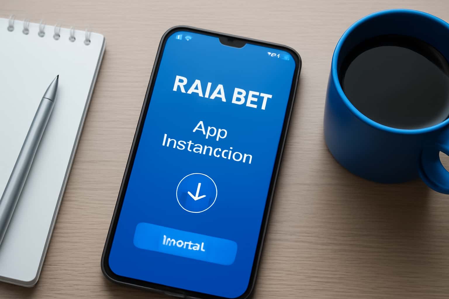 Informational graphic depicting the installation process of the Raja Bet app.
