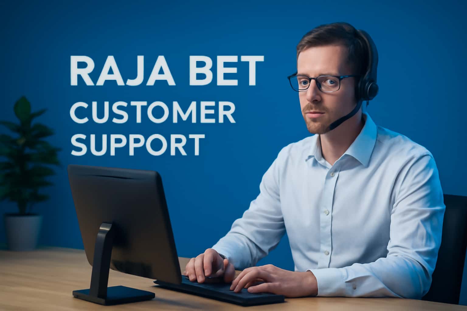A professional setup showcasing Raja Bet Customer Support resources.